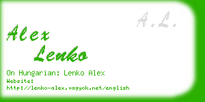 alex lenko business card